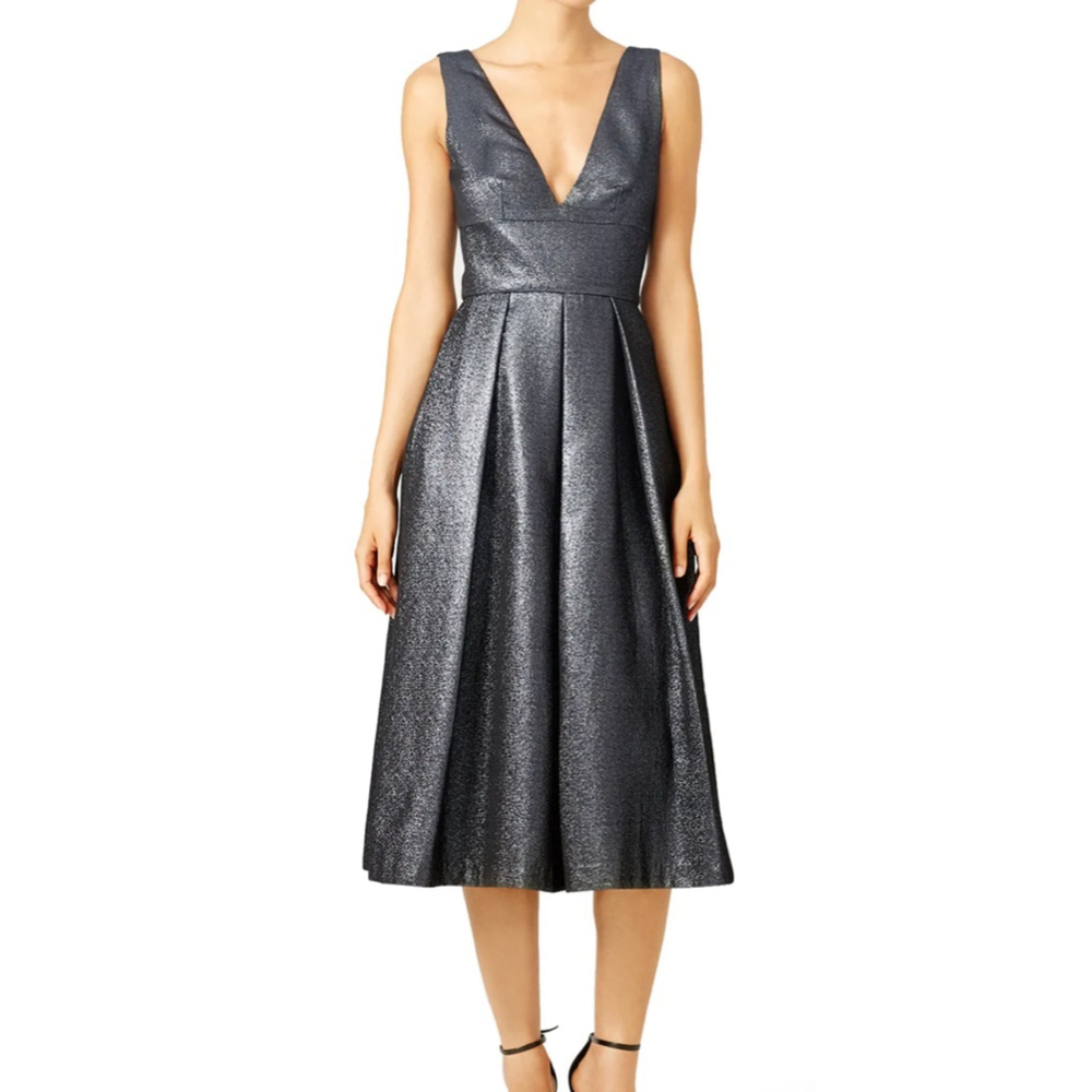 Women's Cynthia Rowley Gray Metallic V-Neck Dree Jumpsuit Size 4